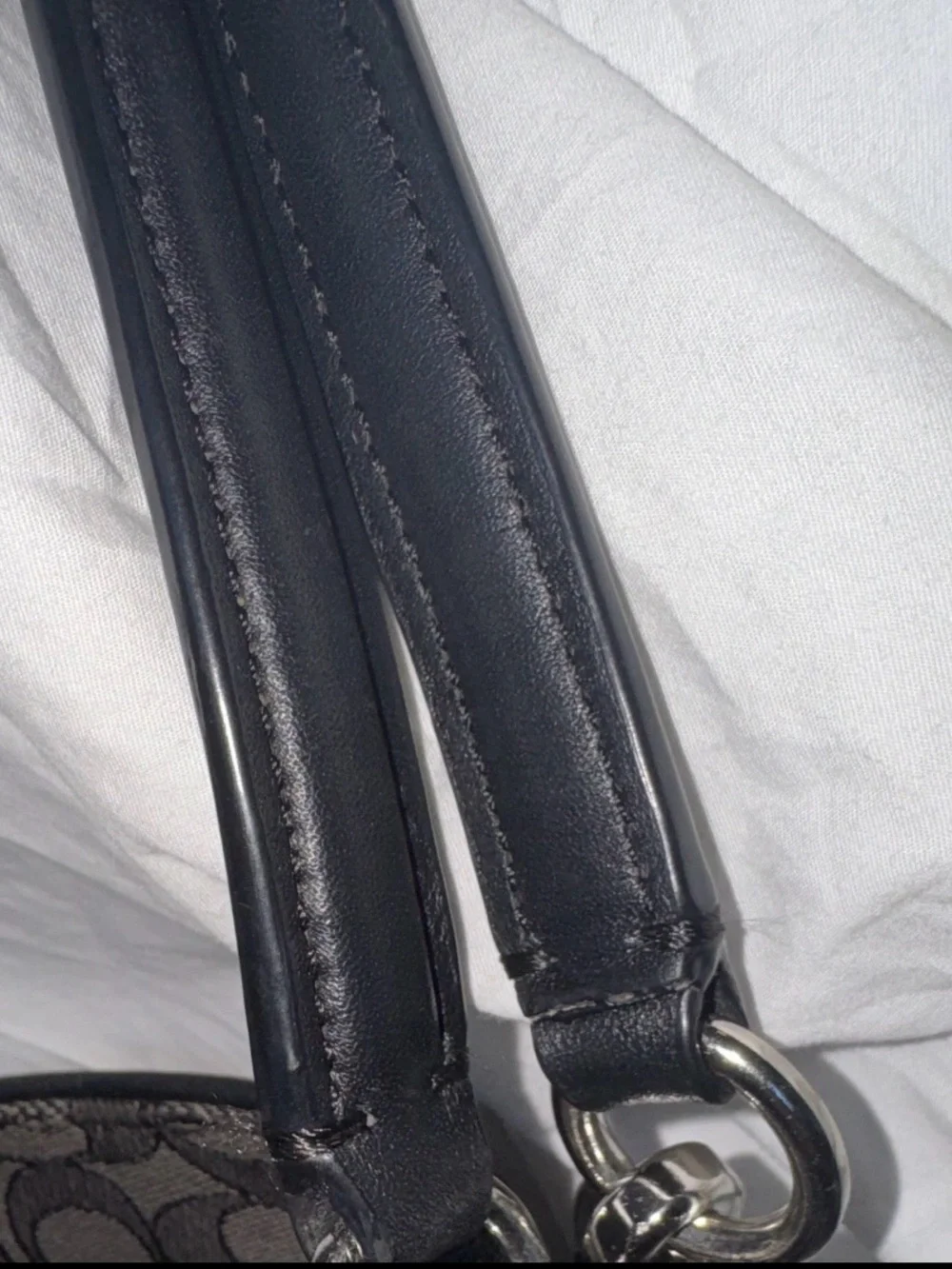 Coach Phoebe Black and Charcoal Shoulder Bag